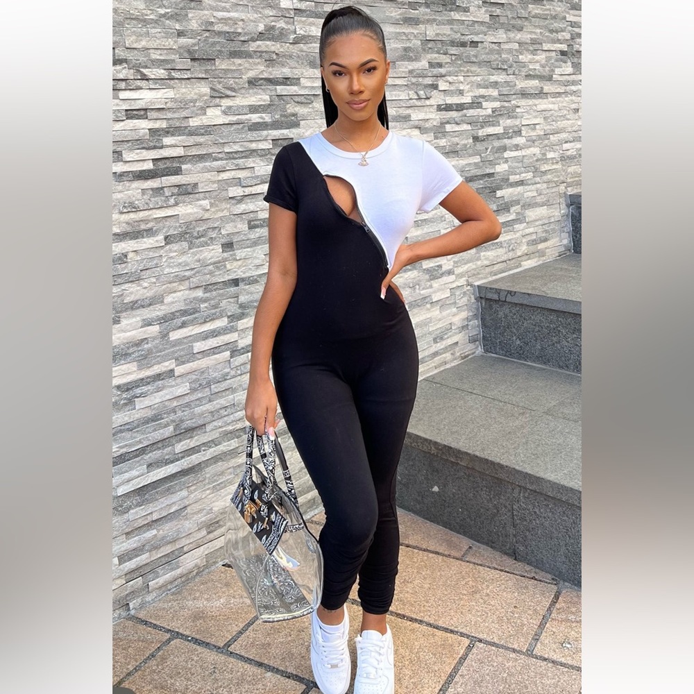 Black and white bodysuit